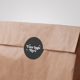 Schwarz-Weiß-Logo für kleine Unternehmen Runder Aufkleber