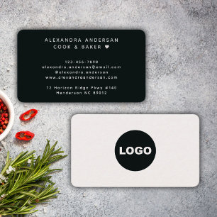 Schwarz Weiß Logo Heim-Bäcker Catering-Service Visitenkarte