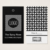 Schwarz-Weiß-Logo mit Bar Code-Preismarken (Vorne & Hinten)