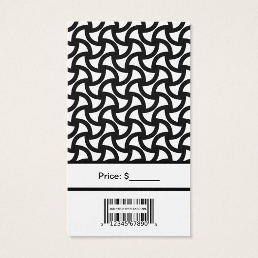 Schwarz-Weiß-Logo mit Bar Code-Preismarken (Rückseite)