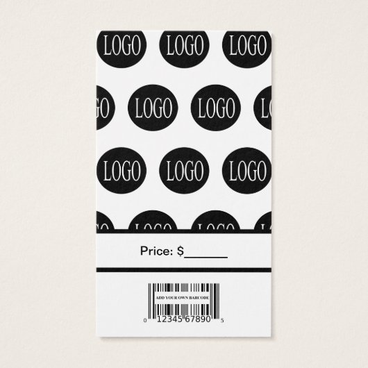 Schwarz-Weiß-Logo mit Bar Code-Preismarken (Rückseite)