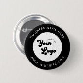 Schwarz-Weiß-Logo-Text für Unternehmen Button (Vorne & Hinten)