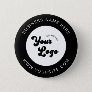 Schwarz-Weiß-Logo-Text für Unternehmen Button