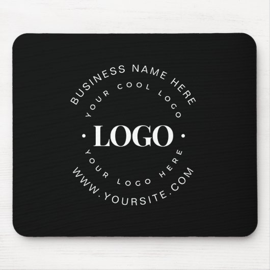 Schwarz-Weiß-Logo-Text für Unternehmen Mousepad (Vorne)