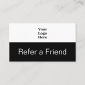 Schwarz-Weiß-Logos für Unternehmen - ein Freund Empfehlungskarte (Vorderseite)
