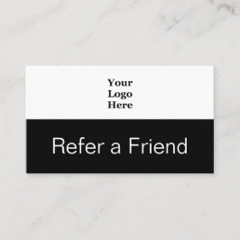 Schwarz-Weiß-Logos für Unternehmen - ein Freund Empfehlungskarte