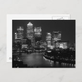 Schwarz-weiß London City Night UK Travel Postkarte (Vorne/Hinten)