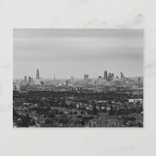 Schwarz-Weiß-London-Luftbild in der Nacht Postkarte