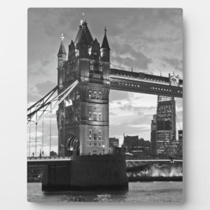 Schwarz-weiß London Tower Bridge UK Travel Fotoplatte