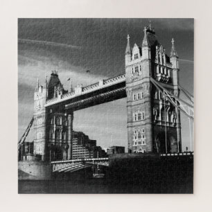 Schwarz-weiß LondonTower Bridge Art Travel Puzzle