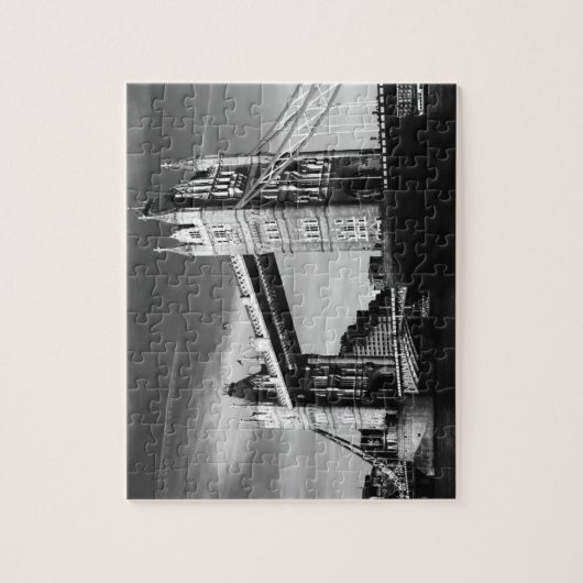 Schwarz-weiß LondonTower Bridge Art Travel Puzzle (Vertikal)