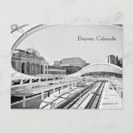 Schwarz-Weiß-Look der Gewerkschaft Station, Denver Postkarte