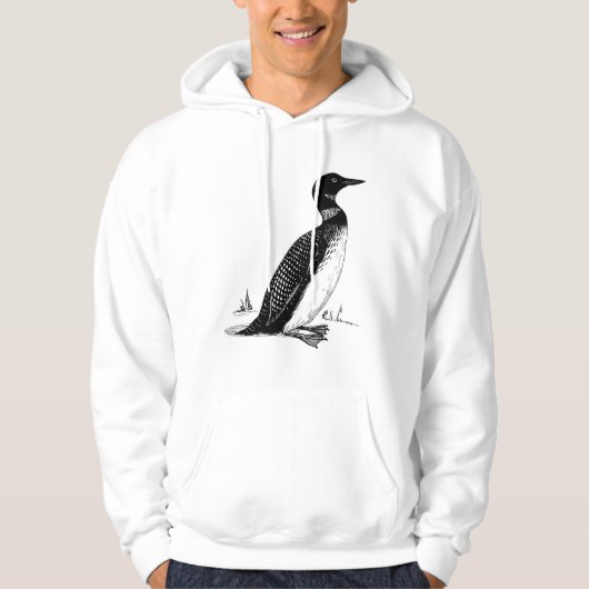 Schwarz-Weiß-Loon Zeichnend Hoodie (Vorderseite)