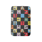 Schwarz-Weiß-LOONEY TUNES™ in bunten Schachbretter Badematte (Vorderseite Vertikal)