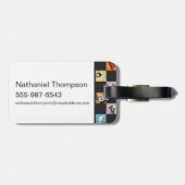 Schwarz-Weiß-LOONEY TUNES™ in bunten Schachbretter Gepäckanhänger (Rückseite horizontal)