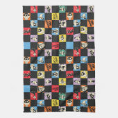 Schwarz-Weiß-LOONEY TUNES™ in bunten Schachbretter Geschirrtuch (Vertikal)