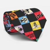 Schwarz-Weiß-LOONEY TUNES™ in bunten Schachbretter Krawatte (Gerollt)