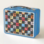 Schwarz-Weiß-LOONEY TUNES™ in bunten Schachbretter Metall Brotdose (Rückseite)