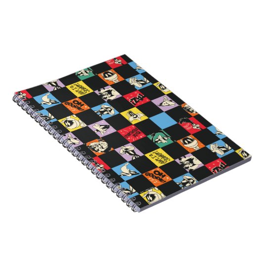 Schwarz-Weiß-LOONEY TUNES™ in bunten Schachbretter Notizblock (Rechte Seite)