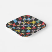 Schwarz-Weiß-LOONEY TUNES™ in bunten Schachbretter Pappteller (Gewinkelt)