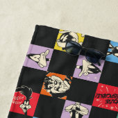 Schwarz-Weiß-LOONEY TUNES™ in bunten Schachbretter Strandtuch (Beispiel)