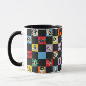 Schwarz-Weiß-LOONEY TUNES™ in bunten Schachbretter Tasse (Links)