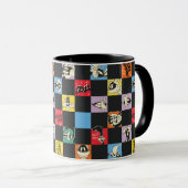 Schwarz-Weiß-LOONEY TUNES™ in bunten Schachbretter Tasse (VorderseiteRechts)