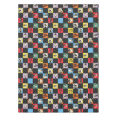 Schwarz-Weiß-LOONEY TUNES™ in bunten Schachbretter Tischdecke (Vorderseite)