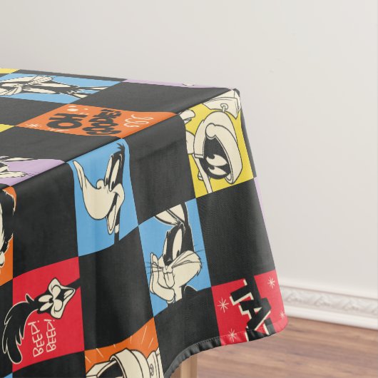 Schwarz-Weiß-LOONEY TUNES™ in bunten Schachbretter Tischdecke (Beispiel)