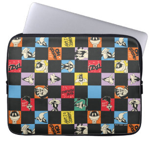 Schwarz-Weiß LOONEY TUNES™ in farbenfrohem Schachb Laptopschutzhülle