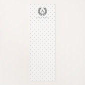 Schwarz-Weiß-Lorbeer-Monogramm-Punkte-Muster Yogamatte (Vorderseite)
