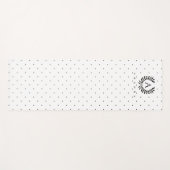 Schwarz-Weiß-Lorbeer-Monogramm-Punkte-Muster Yogamatte (Vorderseite (Horizontal))