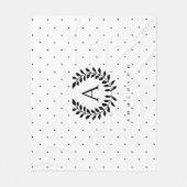 Schwarz-Weiß-Lorbeer-Monogramm-Punktmuster Fleecedecke (Vorderseite)