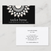 Schwarz-weiß Lotus Blume Mandala Visitenkarte (Vorne/Hinten)