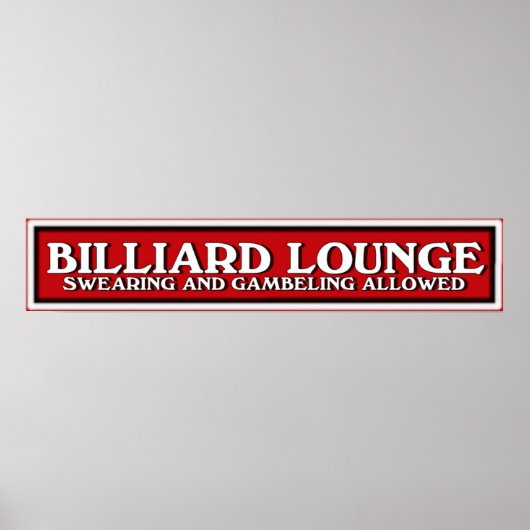 Schwarz-Weiß-Lounge-Zeichen Poster (Vorne)