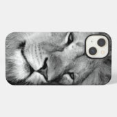 Schwarz & Weiß Löwe iPhone Hülle (Rückseite (Horizontal))