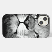 Schwarz-Weiß-Löwe iPhone Hülle (Rückseite (Horizontal))