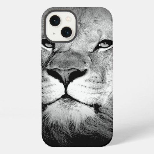 Schwarz-Weiß-Löwe iPhone Hülle (Rückseite)