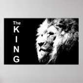 Schwarz-Weiß-Löwe-Kopf Modern Pop Art Template Poster (Vorne)