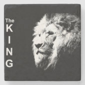 Schwarz-Weiß-Löwe-Kopf Modern Pop Art Template Steinuntersetzer (Vorderseite)