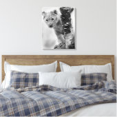 Schwarz-Weiß-Löwe Leinwanddruck (Insitu (Schlafzimmer))