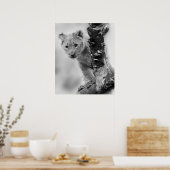 Schwarz-Weiß-Löwe Poster (Küche)