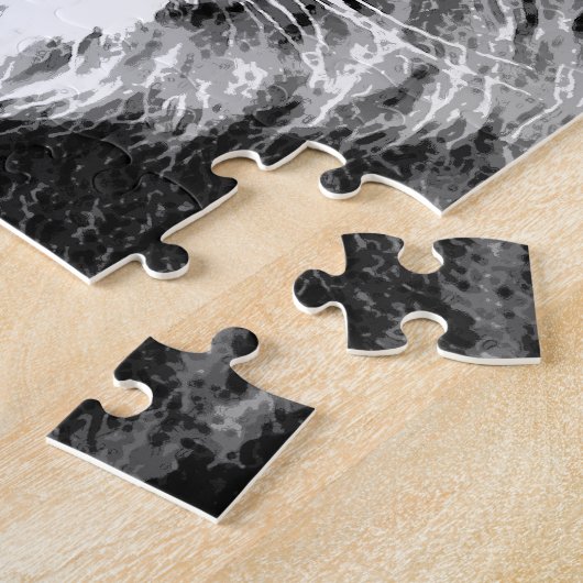 Schwarz-Weiß-Löwe - Tiere Kunst Puzzle (Seite)