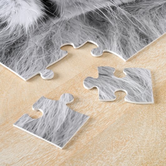 Schwarz-Weiß-Löwe - Tiere Kunst Puzzle (Seite)