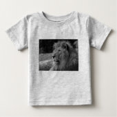 Schwarz-Weiß-Löwe - Wildtier Baby T-shirt (Vorderseite)