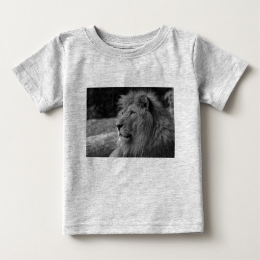 Schwarz-Weiß-Löwe - Wildtier Baby T-shirt (Vorderseite)