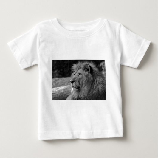 Schwarz-Weiß-Löwe - Wildtier Baby T-shirt (Vorderseite)