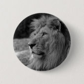 Schwarz-Weiß-Löwe - Wildtier Button (Vorderseite)