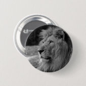 Schwarz-Weiß-Löwe - Wildtier Button (Vorne & Hinten)