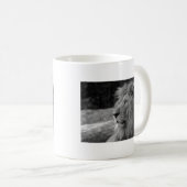 Schwarz-Weiß-Löwe - Wildtier Kaffeetasse (VorderseiteRechts)